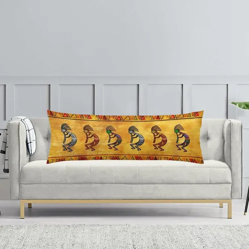 Miniatura 4 de Funda de almohada de cuerpo rústico del suroeste nativo americano Kokopelli étnico tribal largo protector con cremallera, fundas de almohada