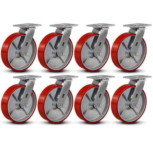 Miniatura 57 de Ruedas industriales de 4 x 2 pulgadas, ruedas resistentes, ruedas de poliuretano, capacidad de hasta 3200 libras. Uso para camión de plataforma