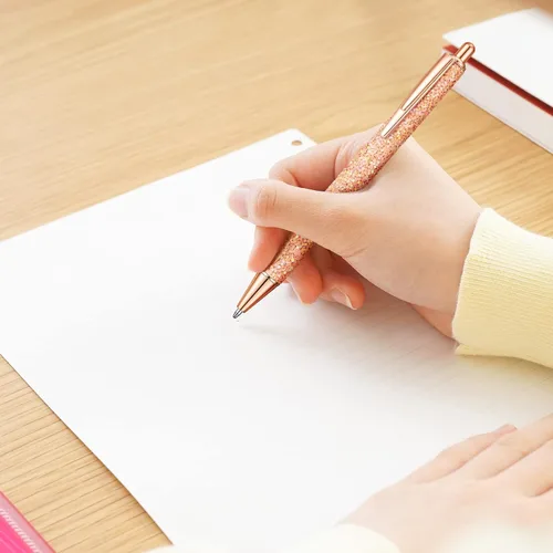 Miniatura 6 de Woanger Juego de 30 bolígrafos de lujo para mujeres y niñas, 10 bolígrafos brillantes y bonitos con purpurina, bolígrafo retráctil para escribir