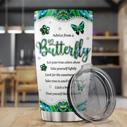 Miniatura 3 de CUBICER Vasos de café con diseño de mariposa, regalos para mujeres en cumpleaños, Navidad, día de mariposa, taza de 20 onzas, taza grande de acero