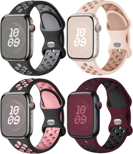 Miniatura 13 de Correas de silicona compatibles con Apple Watch Band de 1.496 in 1.575 in 1.614 in 1.654 in 1.732 in 1.772 in 1.811 in 1.929 in, correa deportiva