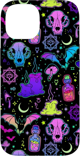 Miniatura 4 de Funda de brujería mágica para iPhone 16 con diseño gótico pastel de Halloween