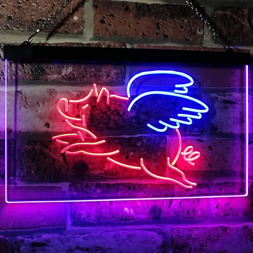 Miniatura 2 de ADVPRO Flying Pig St6s32-i3110-br - Letrero de neón LED de doble color, azul y rojo, 12 x 8.5 pulgadas