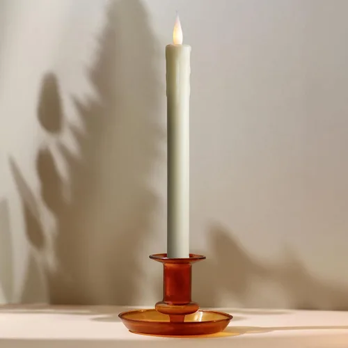 Miniatura 8 de Paquete de 6 velas LED de 10 pulgadas sin llama de cera real de color marfil con control remoto, botón de encendido/apagado, regulable, modo