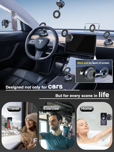 Miniatura 2 de snanlen Soporte magnético de teléfono mejorado al vacío de 360°, soporte magnético para teléfono para automóvil, soporte de teléfono con ventosa