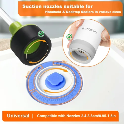 Miniatura 3 de Recipientes de vidrio de borosilicato con sellado al vacío para almacenamiento de alimentos, 3 tamaños (S, M, L), compatibles con máquinas