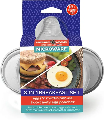 Miniatura 6 de Nordic Ware Juego de desayuno 3 en 1, 2 piezas, blanco