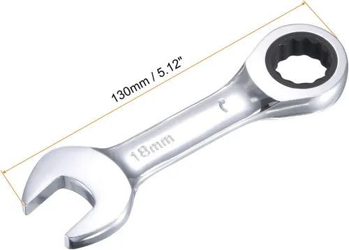 Miniatura 2 de uxcell Llave combinada de trinquete rechoncha de 0.709 in métrica 72 dientes 12 herramientas terminadas en caja de puntos, CR-V