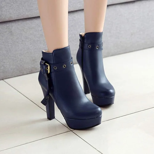 Miniatura 56 de Scaoruki Zapatos de otoño de moda para mujer, botines de tacón de bloque