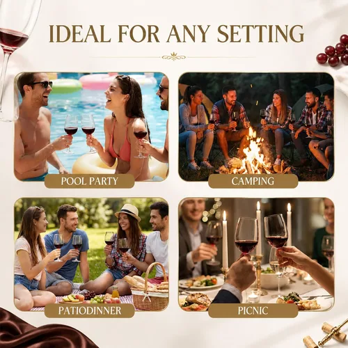 Miniatura 5 de Juego de 12 copas de vino de acrílico irrompibles con tallo, copas de vino de plástico de 12 onzas, copas de vino reutilizables transparentes