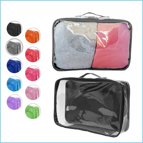 Miniatura 2 de Cubo grande transparente de embalaje de viaje/Organizador de PVC transparente para maleta/Bolsa multiusos con asa/Protección de almacenamiento
