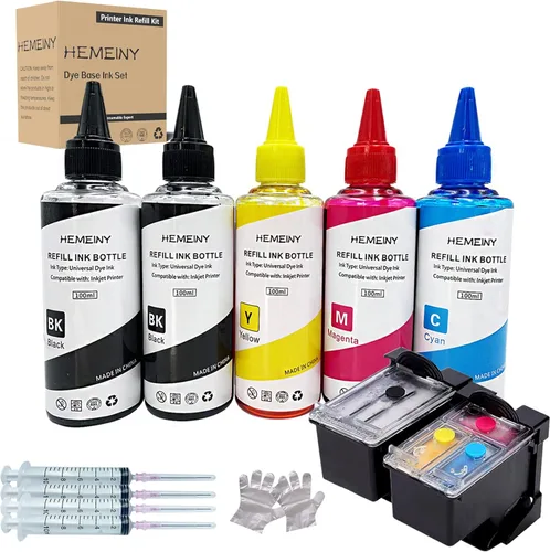 Cartuchos de tinta Ciss 65XL y botellas de repuesto de tinta compatibles con HP Deskjet 3700 3758 3720 3730 3732 2600 2625 2628 2635 2655 2680 3772