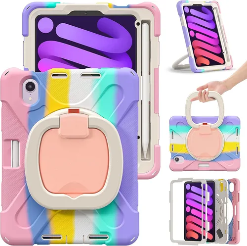 Miniatura 27 de Funda para iPad Air de 3ª generación – Funda resistente para niños con soporte giratorio, soporte para lápices y correa de transporte para iPad