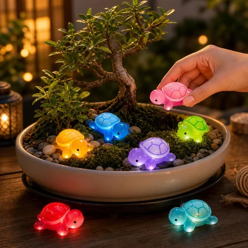 Miniatura 9 de 30 piezas de figuras de jardín en miniatura de resina 3D que brillan en la oscuridad, accesorios para decorar casa de muñecas, pecera, nevera, arte