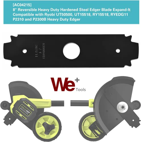 Miniatura 2 de WTA0075 - Cuchilla de repuesto reversible de acero endurecido de 8 pulgadas compatible con Ryobi AC04215 (paquete de 2)