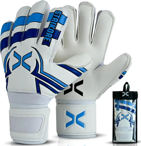 Miniatura 11 de Guantes de portero para niños y jóvenes con palma de látex de 0.157 in, agarre fuerte, guantes de fútbol para adultos y niños con dedos Fluo