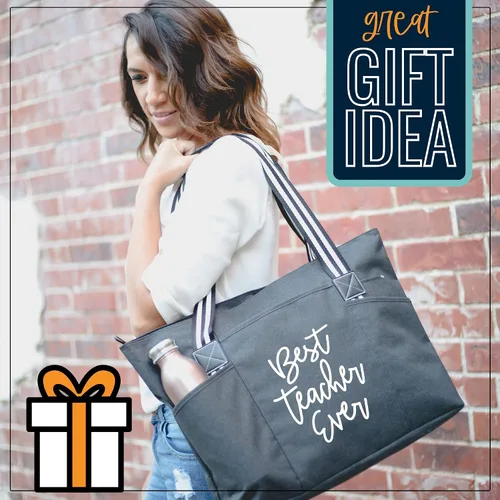 Miniatura 6 de Brooke & Jess Designs Teacher Tote Bag for Work - Teacher Handbag Gifts for Women, Teacher Bag Best Teacher Appreciation Gift