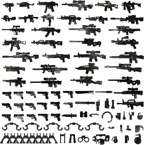 Miniatura 8 de 38 Piezas Paquete de Armas Militares de la Segunda Guerra Mundial, Accesorios de Armas Estilo Soldado, Juegos de Armas del Ejército Juguetes