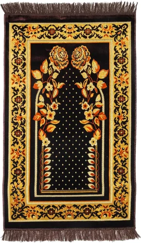 Miniatura 22 de Alfombra de oración – Alfombra turca Janamaz Sajada de felpa suave para hombres y mujeres, alfombrilla de oración lisa y sólida, regalo de Ramadán
