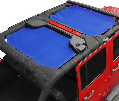 Miniatura 13 de JeCar Cubierta de malla para parasol delantero y trasero, protección UV, protección UV, accesorios exteriores compatibles con Jeep Wrangler de 4