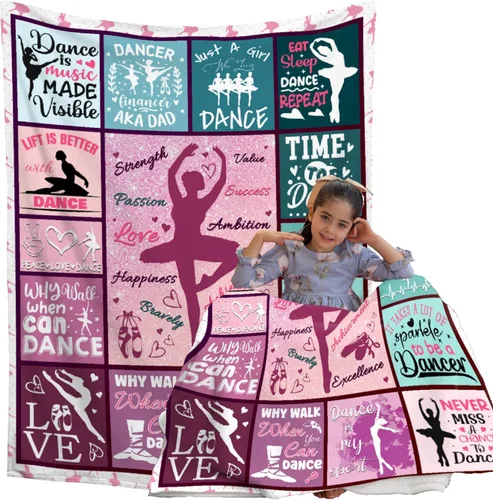Miniatura 14 de Manta de regalo personalizada de baile con nombre para bebé, adolescente, niña, bailarina, recién nacido, danza, manta personalizada para recibir