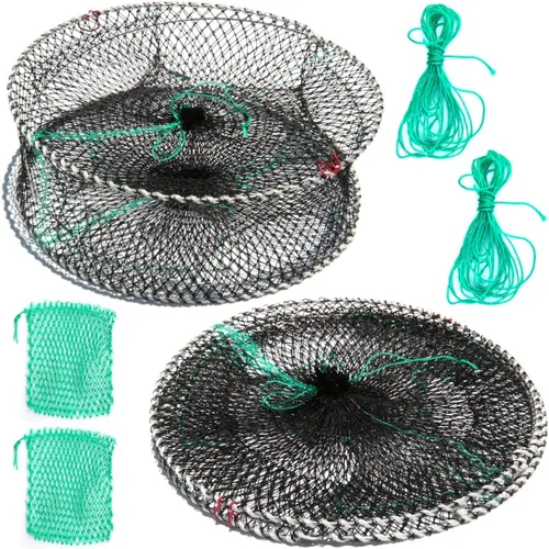 Miniatura 7 de Drasry Trampa para Cangrejos Cebo para Langosta Cangrejo de Río Camarón Portátil Plegable Red de Lanzar Mágica Plegable Trampas de Pesca Redes