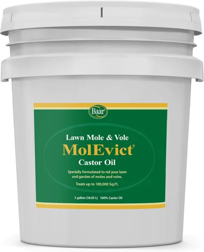 Baar Products - Aceite de castor para topos de césped MolEvict - Repelente de topos y ratones de campo - Protección para césped y jardín - Hasta