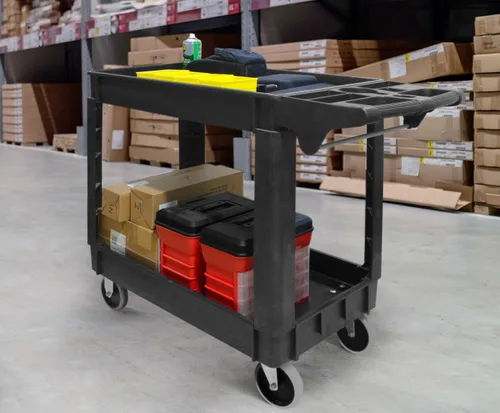 Miniatura 8 de MaxWorks 80855 Carrito de PP de servicio utilitario de 500 libras con dos bandejas y ruedas 30 pulgadas x 16 pulgadas Dimensiones totales