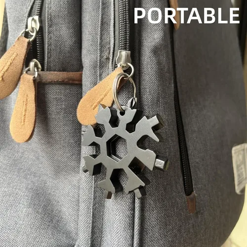 Miniatura 6 de Herramienta Multifuncional de Copo de Nieve 18 en 1, Rellenos de Calcetín para Hombres, Geniales Gadgets de Herramientas de Acampada para Hombres