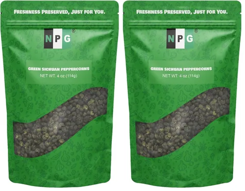 Miniatura 7 de NPG Granos de pimienta verde Sichuan de alta calidad, 16 onzas, auténticos granos de pimienta entera, especias que adormecen la boca, sabor fuerte a