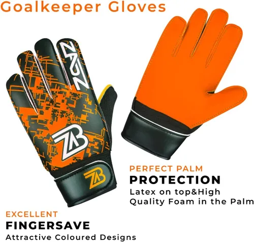 Miniatura 4 de ZABZ Guantes de portero para jóvenes, guantes de fútbol para niños, guantes de fútbol para niños, con agarre extra, protección de palma y muñeca