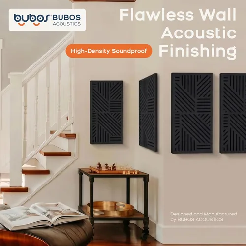 Miniatura 2 de BUBOS Paquete de 4 paneles acústicos engrosados, 23.6'' x 11.8'' paneles de pared acústicos autoadhesivos absorbentes de sonido con cavidad