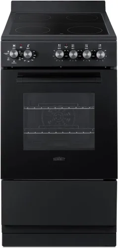 Summit 20” Rango Eléctrico de Superficie Lisa, horno de 1.87 pies cúbicos, Cumple con ADA, Negro - REXT20BL (Negro, 20 Pulgadas)