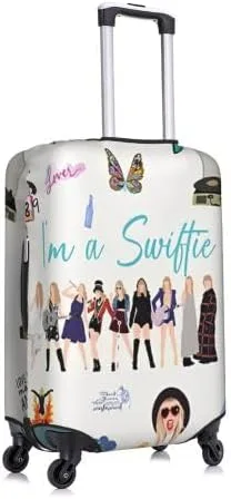 Miniatura 7 de Taylor - Funda de equipaje para maleta, con impresión de doble cara, protector elástico para maleta, lavable, antiarañazos, para viajes de negocios