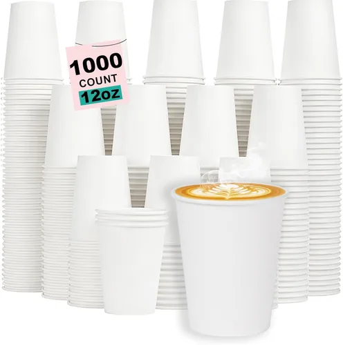 Miniatura 49 de Paquete de 100 tazas de café desechables de pared ondulada corrugada de 16 onzas con tapas y pajitas, tazas aisladas resistentes para bebidas