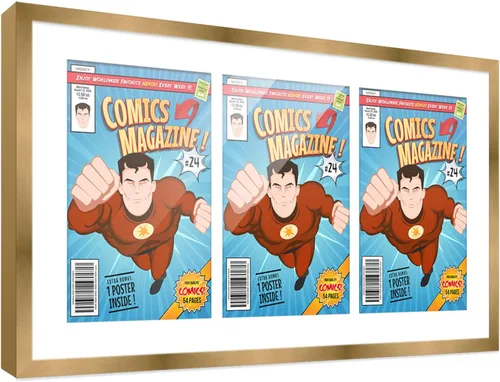 Miniatura 87 de Poster Palooza Marco de cómic con paspartú para 1 cómic de la Edad de Bronce publicado entre 1970 y 1985, marco de cómic negro para cómic de 7.25 x