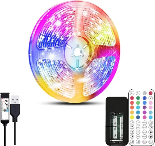 Miniatura 9 de NBBUFF 1M Bedroom LED Strip Lights, Smart APP and Remote Control, Music Sync Color Change, Timing, USB Powered, Cuttable, for Bedroom Room Wall
