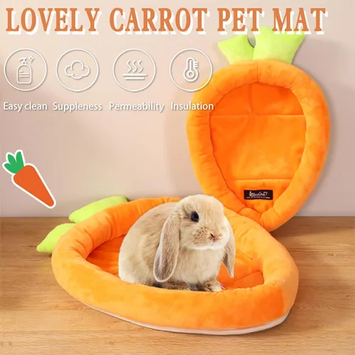 Miniatura 2 de Cama de conejo, cama de conejo, con forma de zanahoria, suave y cómoda, lavable a máquina, cama de conejillo de indias, bonita cama de animales