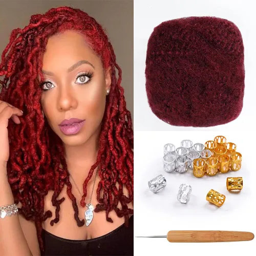 Miniatura 50 de Extensiones Loc de 10 pulgadas de grosor de cabello humano de 10 pulgadas, 10 hebras, extensiones de rastas de cabello humano para mujeres