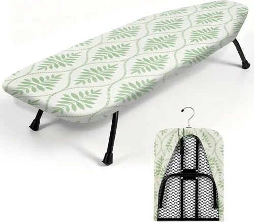 Miniatura 16 de SheeChung Tabla de Planchar Pequeña de Mesa 32" L x 12" A, Tabla de Planchar Plegable con Descanso para Plancha, Base de Metal de Malla, Funda