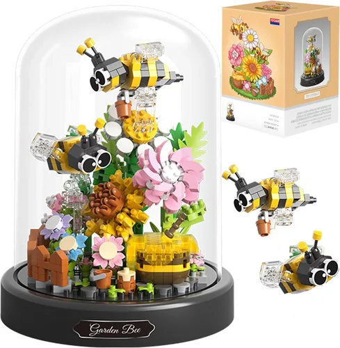 Miniatura 10 de Juego de construcción de bonsái de plantas de insectos, conjunto de mini animales amigos para adultos, regalo de colección de insectos para niños