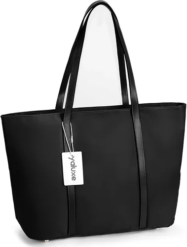 Miniatura 4 de YALUXE Bolso de mano para mujer, bolso de hombro de nailon de cuero para mujer, bolso de trabajo de gran capacidad, bolso imprescindible