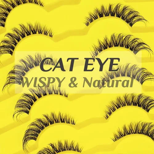 Miniatura 2 de Pestañas naturales de ojo de zorro pestañas postizas de banda transparente, pestañas postizas de ojo de gato, extensiones de pestañas Foxy, 7 pares