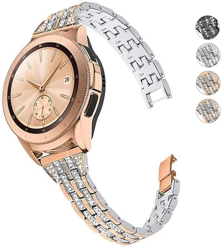 Correa compatible con Samsung Galaxy Watch 6/6 Classic/Galaxy Watch 5/5 Pro / 4/4 Classic/Active 2, correa de repuesto de metal de acero con Oro