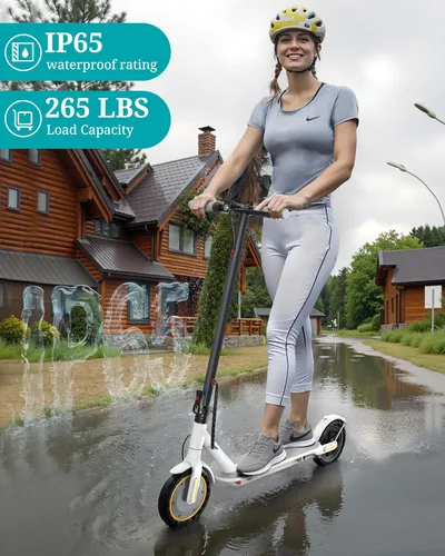 Miniatura 8 de Qlaway Electric Scooter for Adults, 350W/500W Motor, 16-22 Miles Range, 8.5"/10" Solid Tires, Dual Braking & Suspension, Folding Portable Commuting