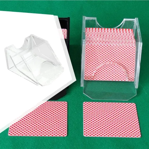 Miniatura 6 de Almencla Zapato de distribuidor de tarjetas, 1 cubierta, cuña pesada, acrílico transparente, fácil de tratar, accesorio manual de construcción