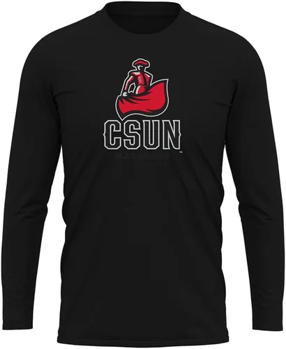 Miniatura 147 de Camisa deportiva de manga larga oficial de la NCAA Collegiate para hombre, colección negra con logotipo primario