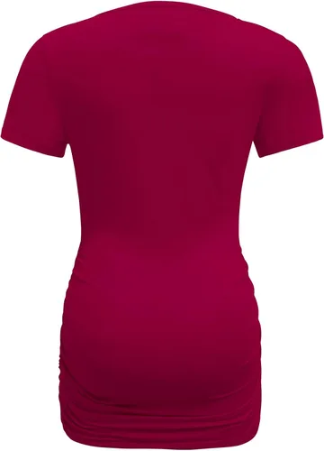 Miniatura 8 de Bearsland - 3 Camisetas de maternidad para mujer, camisetas clásicas de manga corta con lateral fruncido para madres, ropa de embarazo