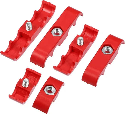 Miniatura 7 de X AUTOHAUX 2 Unidades 0.276 in-0.315 in Motor de coche Bujía Separador de Alambre Telares Divisor Organizador Abrazadera Plástico Rojo
