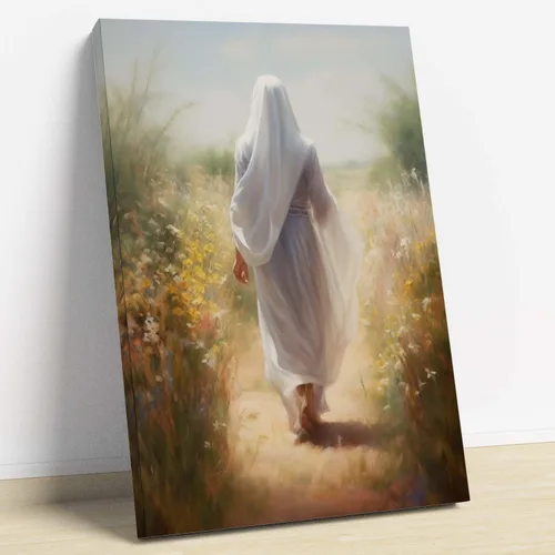 Miniatura 19 de Arte de pared de acuarela de Jesús, pintura en lienzo cristiano, imágenes de las Escrituras, decoración de pared, póster con versículos bíblicos
